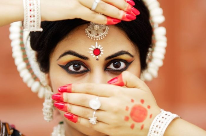 Indian woman wearing a bindi